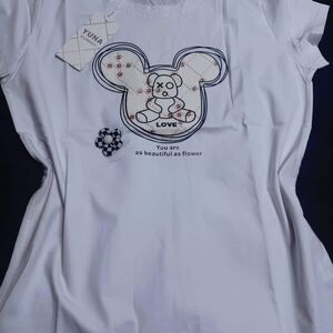 White Graphic Blouse